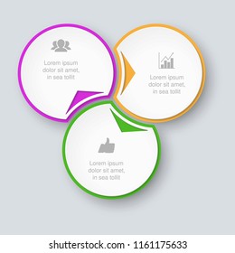 Vector infographic template for diagram, graph, presentation, chart, business concept with 3 options.