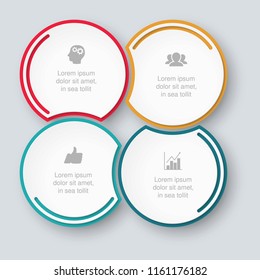 Vector infographic template for diagram, graph, presentation, chart, business concept with 4 options.