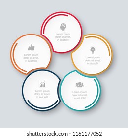 Vector infographic template for diagram, graph, presentation, chart, business concept with 5 options.