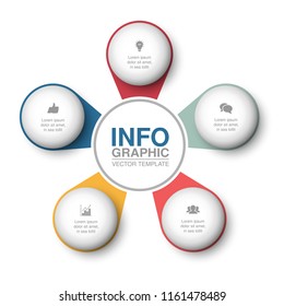 Vector infographic template for diagram, graph, presentation, chart, business concept with 5 options.