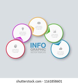 Vector infographic template for diagram, graph, presentation, chart, business concept with 5 options.