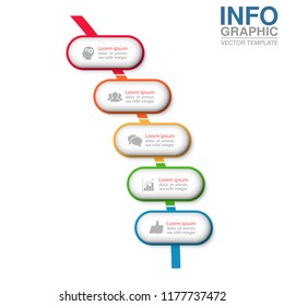 Vector infographic template for diagram, graph, presentation, chart, business concept with 5 options.