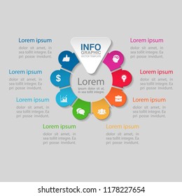 Vector infographic template for diagram, graph, presentation, chart, business concept with 8 options.