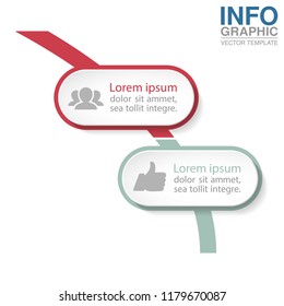 Vector infographic template for diagram, graph, presentation, chart, business concept with 2 options.