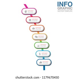 Vector infographic template for diagram, graph, presentation, chart, business concept with 7 options.