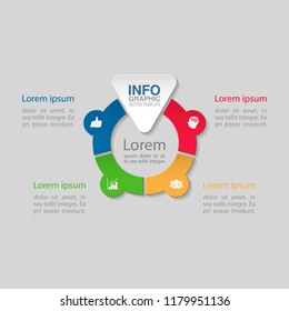 Vector infographic template for diagram, graph, presentation, chart, business concept with 4 options.