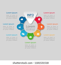 Vector infographic template for diagram, graph, presentation, chart, business concept with 7 options.