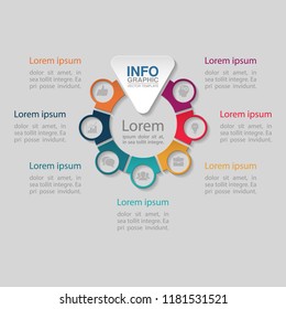Vector infographic template for diagram, graph, presentation, chart, business concept with 7 options.