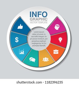 Vector infographic template for diagram, graph, presentation, chart, business concept with 8 options.