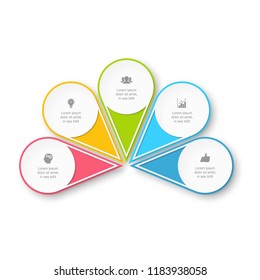 Vector infographic template for diagram, graph, presentation, chart, business concept with 5 options.
