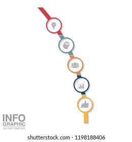 Vector infographic template for diagram, graph, presentation, chart, business concept with 5 options.