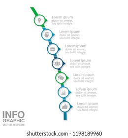 Vector infographic template for diagram, graph, presentation, chart, business concept with 7 options.