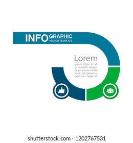 Vector infographic template for diagram, graph, presentation, chart, business concept with 2 options.