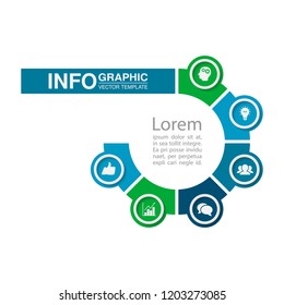 Vector infographic template for diagram, graph, presentation, chart, business concept with 6 options.