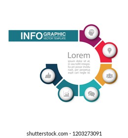 Vector infographic template for diagram, graph, presentation, chart, business concept with 6 options.