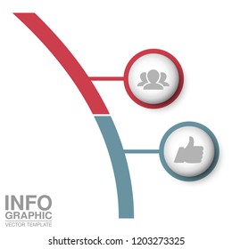 Vector infographic template for diagram, graph, presentation, chart, business concept with 2 options.