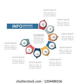Vector infographic template for diagram, graph, presentation, chart, business concept with 8 options.