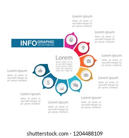 Vector infographic template for diagram, graph, presentation, chart, business concept with 8 options.