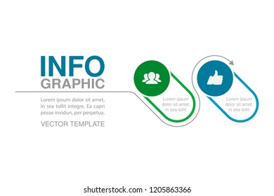 Vector infographic template for diagram, graph, presentation, chart, business concept with 2 options.