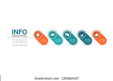 Vector infographic template for diagram, graph, presentation, chart, business concept with 5 options.