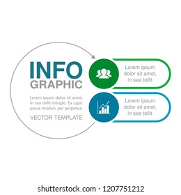 Vector infographic template for diagram, graph, presentation, chart, business concept with 2 options.