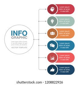 Vector infographic template for diagram, graph, presentation, chart, business concept with 6 options.