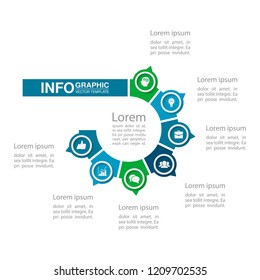 Vector infographic template for diagram, graph, presentation, chart, business concept with 7 options.