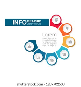 Vector infographic template for diagram, graph, presentation, chart, business concept with 7 options.