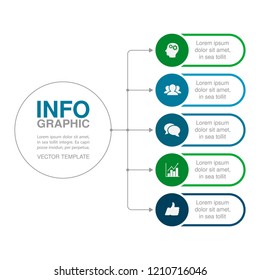 Vector infographic template for diagram, graph, presentation, chart, business concept with 5 options.