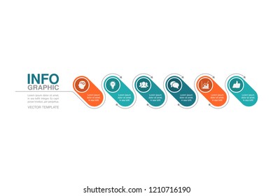 Vector infographic template for diagram, graph, presentation, chart, business concept with 6 options.