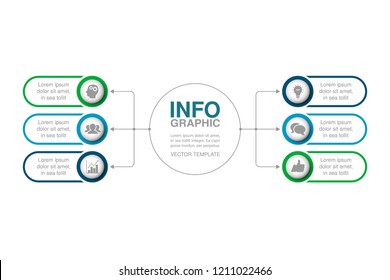 Vector infographic template for diagram, graph, presentation, chart, business concept with 6 options.