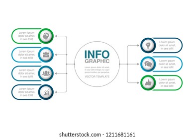 Vector infographic template for diagram, graph, presentation, chart, business concept with 7 options.