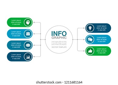 Vector infographic template for diagram, graph, presentation, chart, business concept with 7 options.