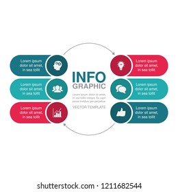 Vector infographic template for diagram, graph, presentation, chart, business concept with 6 options.