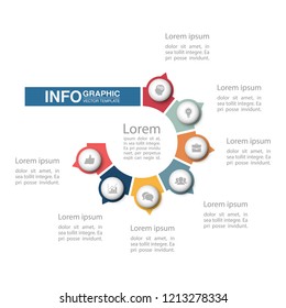 Vector infographic template for diagram, graph, presentation, chart, business concept with 7 options.