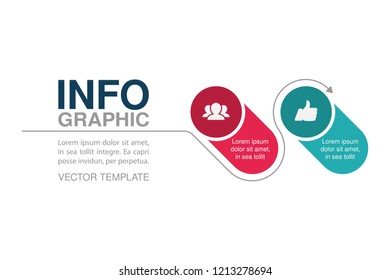 Vector infographic template for diagram, graph, presentation, chart, business concept with 2 options.