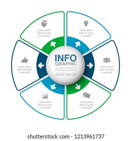 Vector infographic template for diagram, graph, presentation, chart, business concept with 6 options.