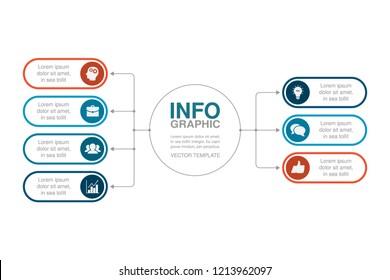 Vektorgrafik-Vorlage für Diagramm, Grafik, Präsentation, Diagramm, Business-Konzept mit 7 Optionen.