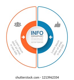 Vector infographic template for diagram, graph, presentation, chart, business concept with 2 options.