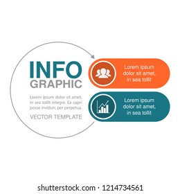 Vector infographic template for diagram, graph, presentation, chart, business concept with 2 options.
