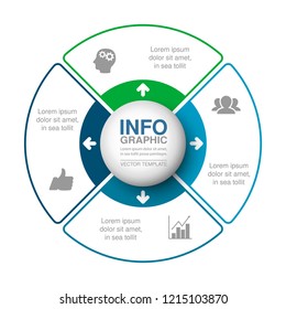 Vector infographic template for diagram, graph, presentation, chart, business concept with 4 options.