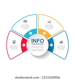 Vector infographic template for diagram, graph, presentation, chart, business concept with 4 options.