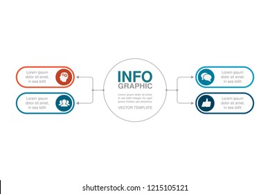 Vector infographic template for diagram, graph, presentation, chart, business concept with 4 options.