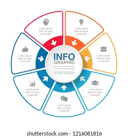 Vector infographic template for diagram, graph, presentation, chart, business concept with 7 options.