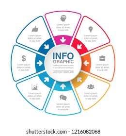 Vector infographic template for diagram, graph, presentation, chart, business concept with 8 options.