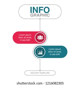 Vector infographic template for diagram, graph, presentation, chart, business concept with 2 options.