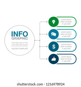 Vector infographic template for diagram, graph, presentation, chart, business concept with 4 options.