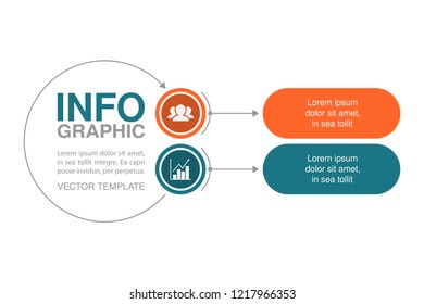 Vector infographic template for diagram, graph, presentation, chart, business concept with 2 options.