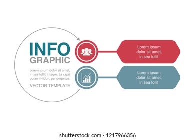 Vector infographic template for diagram, graph, presentation, chart, business concept with 2 options.
