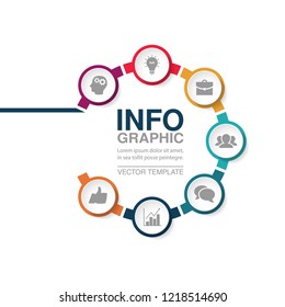 Vector infographic template for diagram, graph, presentation, chart, business concept with 7 options.